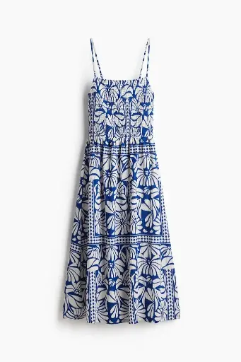 Robe smockée à bretelles fines